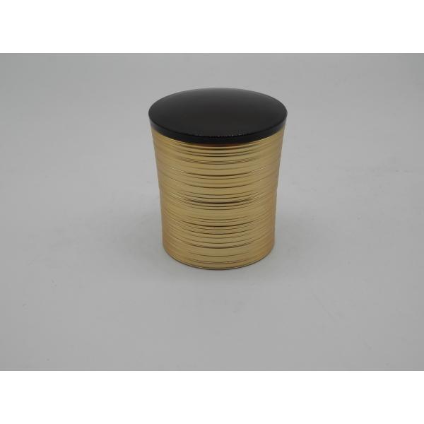 33mm Gold Color Cosmetic Bottle Cap , Round Screw Cap Lid With UV Coating