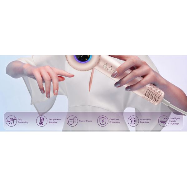 Sèche-cheveux silencieux à séchage rapide 1600 Watts, sécurité personnalisable pour salon