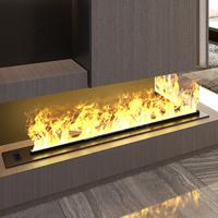 1200 mm Caminha de aço inoxidável de luxo para interiores Caminha de vapor de água de chama falsa