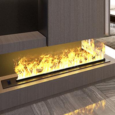 1200 mm Caminha de aço inoxidável de luxo para interiores Caminha de vapor de água de chama falsa