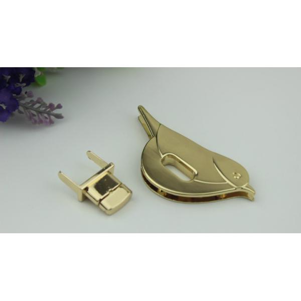Ladies handbags metal bird pattern high quality light gold turn twist locks