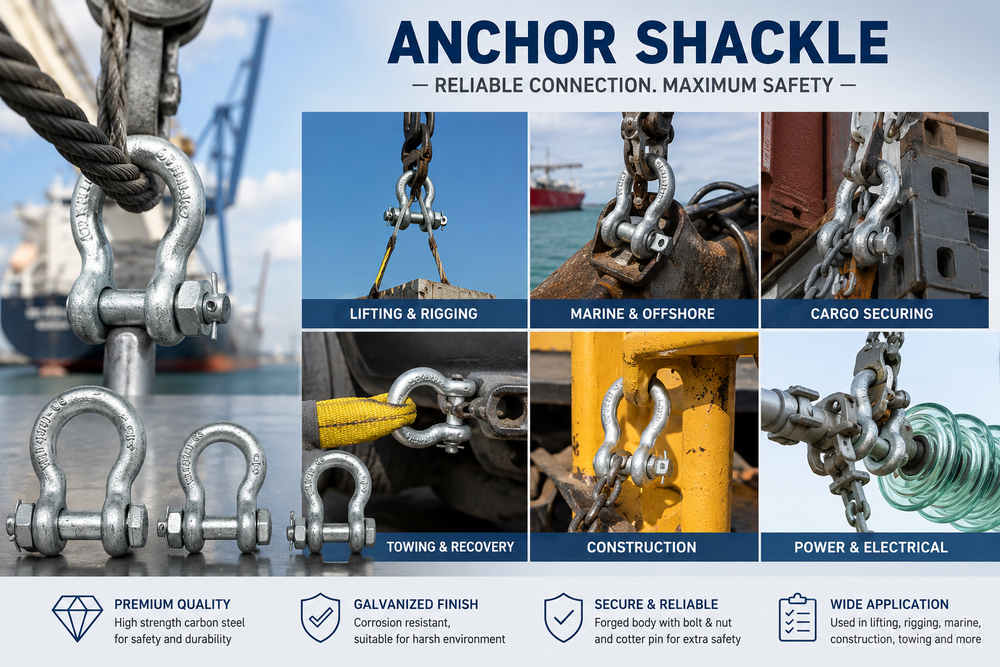 Drop Forged Anchor Shackle | RR-C-271 Heavy Duty Rigging | ASME B30.26 Bow Shackle