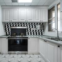 Armário de Cozinha Moderno Pequeno Com Finitura de Portas de Melamina