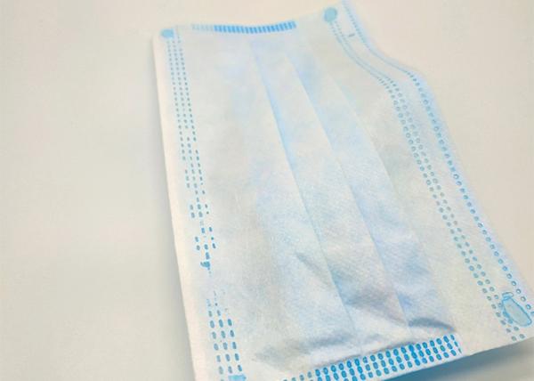 Non Irritating 3 Ply Disposable Face Mask One Time Operation Aluminum Nose Bridge