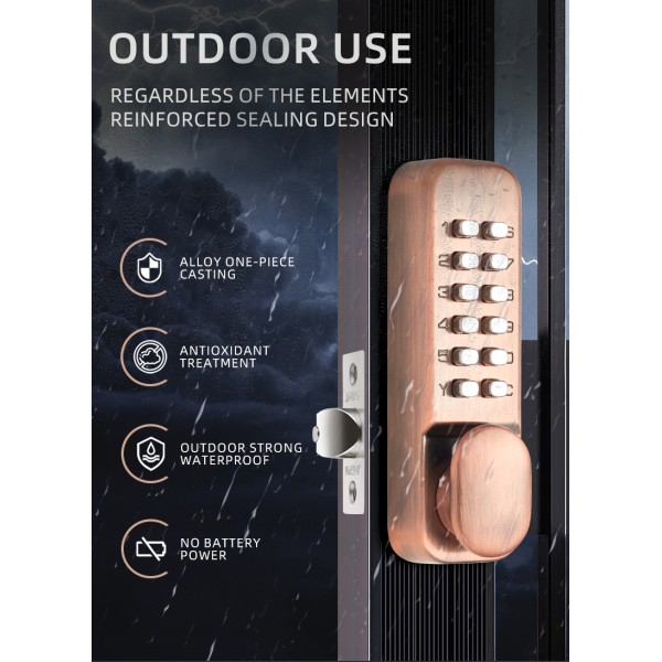 Second Generation Rotary Handle Double-sided Password Keyless Mechanical Digital Security Code Door Lock