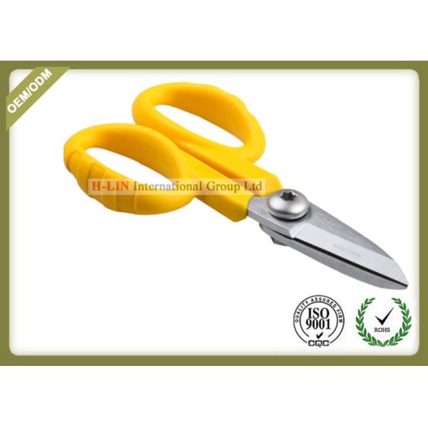 Straight Shape Fiber Optic Kevlar Cutter With Sawtooth Yellow Color