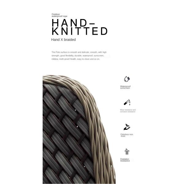 High-End Hand Knitted Chair Outdoor Villa Hotel Garden PE Rattan Sofa And Table Set