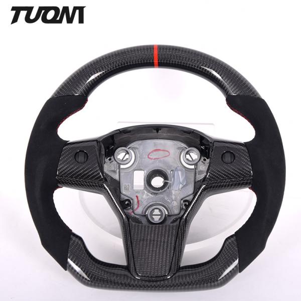 OEM Personalised Tesla Carbon Fiber Steering Wheel Model 3 For Auto Decoration
