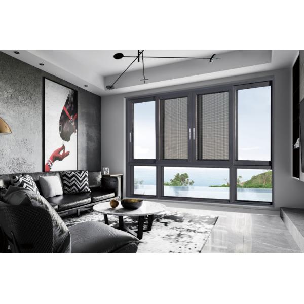Ventanas de aluminio de bloqueo de múltiples puntos con protector contra insectos y vidrio aislado