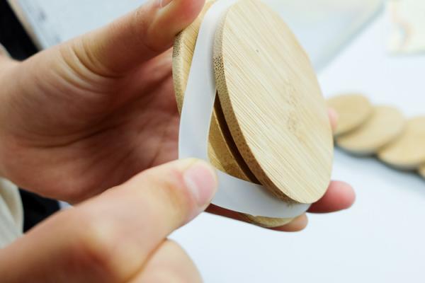 unicolor Coffee Bamboo Cup Cover Replacement Lid 12mm Thickness customized