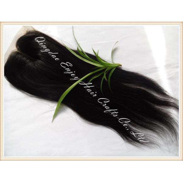 Silk top closure 4''x4'' peruvian virgin hair natural color,straight 10''-24''middle part