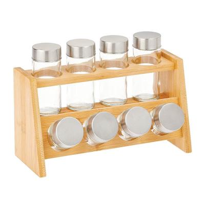 Suporte de bambu estratificado da especiaria do armazenamento da cozinha 2 para campistas de RVs