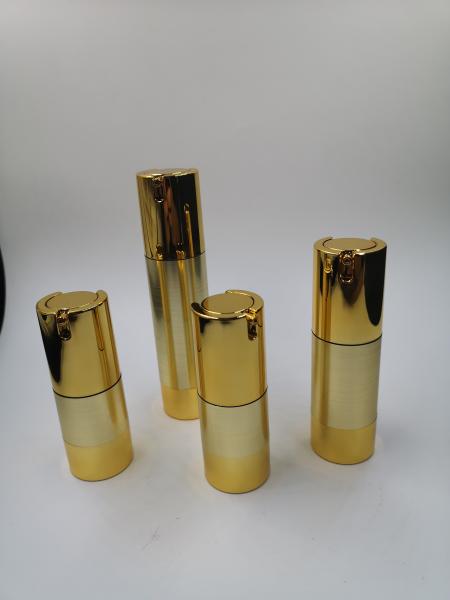 Special 15ml 30ml 50ml gold frosted vacuum skin care silver chambercosmetic manufacturer lotion airless pump bottle