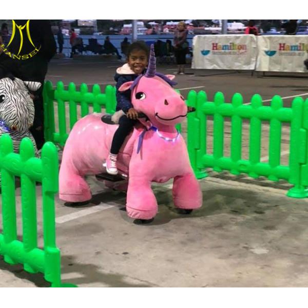 Hansel coin operated walking animal rides for mall motorized animal plush unicorn rides