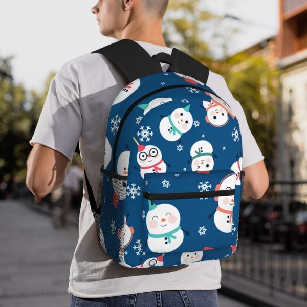 Striped Pattern Custom Logo Multi Pockets College Students Bookbag for Casual Daypack