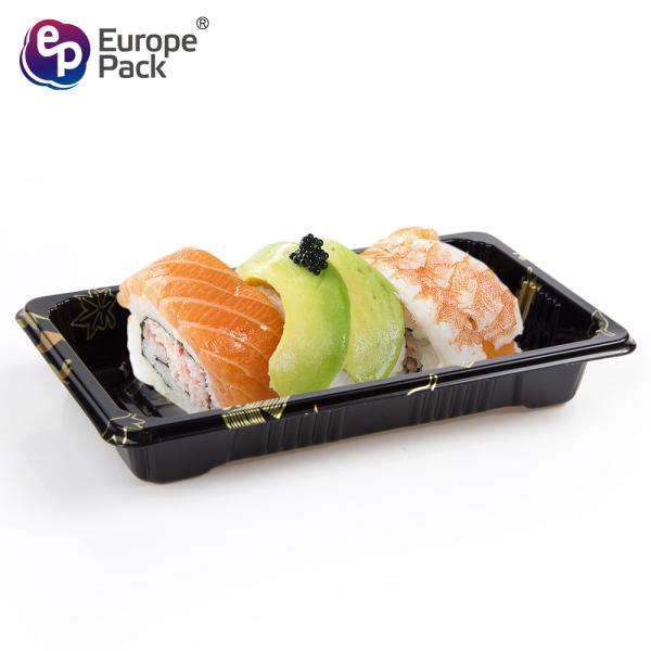 Best selling one time ps plastic square plate sushi tray with lid