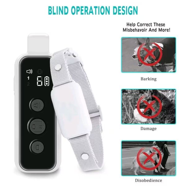 Hot Sale Rechargeable Electric Dog Training Collar 300m Range Safe Beep Vibration Remote 3 Modes Waterproof Nylon Portable Smart