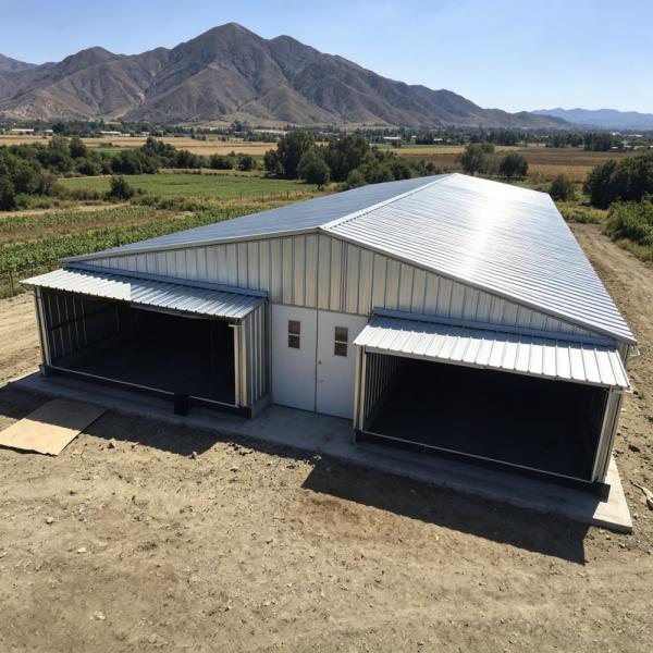Hot-Dip Galvanized Steel Prefabricated Chicken House with 15-20 Year Service Life and Modular Structure