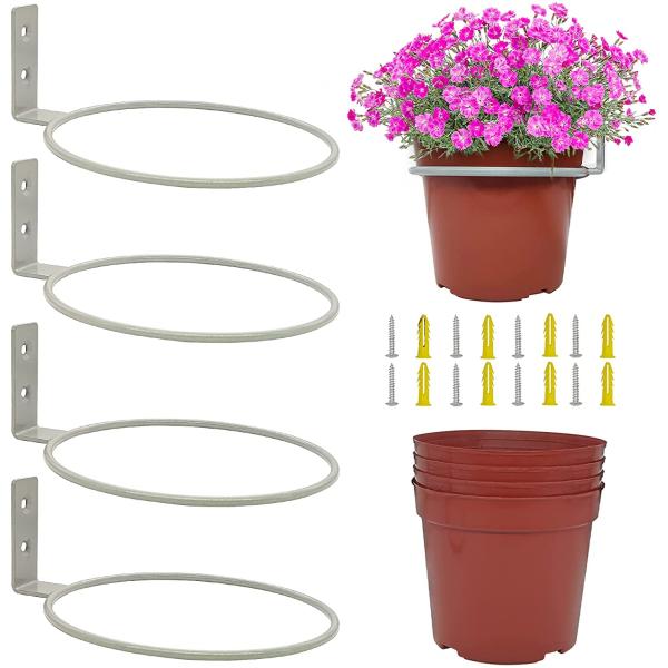 Стандартный настенный горшок решетка цветочный горшок крюк кольцо складной брекет для домашнего сада