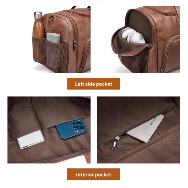 MingLu Custom Logo Большая кожаная сумочка для выходных для мужчин