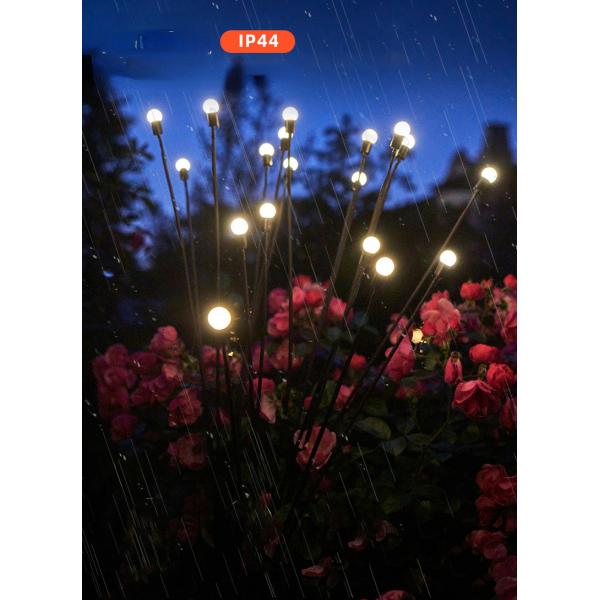 6000K Daylight Alert Solar Firefly Lawn Light for Outdoor Garden Landscape Ground Plug