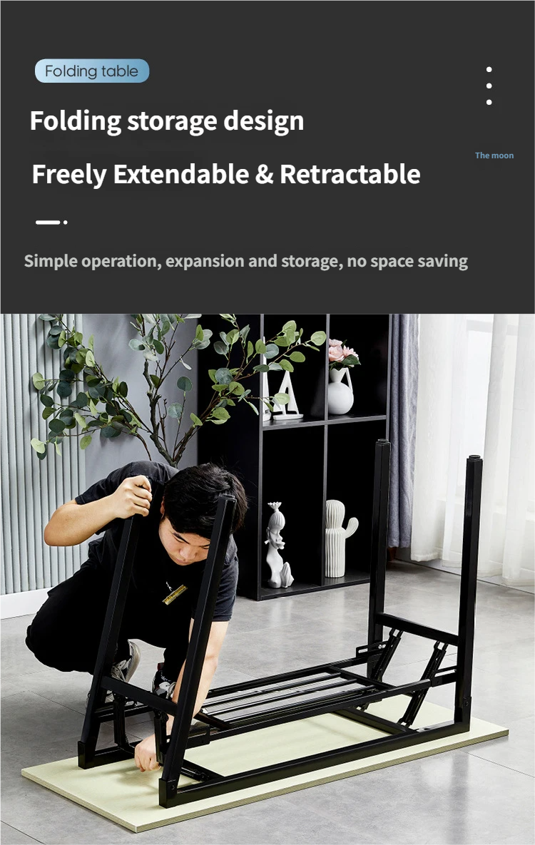 Modern Double Layer Foldable Lightweight Waterproof Outdoor Metal Table Rectangular Office Meeting Study Computer Training Desk