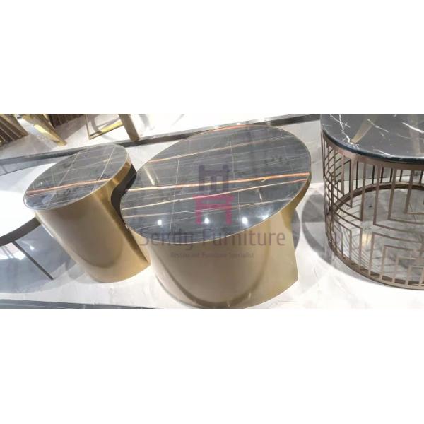 Round 60cm 70cm Stainless Steel Coffee Table 0.6cbm