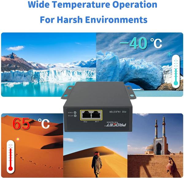 75w Dc Poe Injector Industrial Grade Lightning Proof Poe Power Supply Device