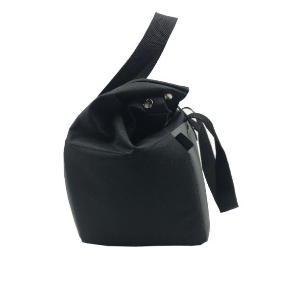Black And Grey Polyester Tote Bags With Thread Gluing for Shopping