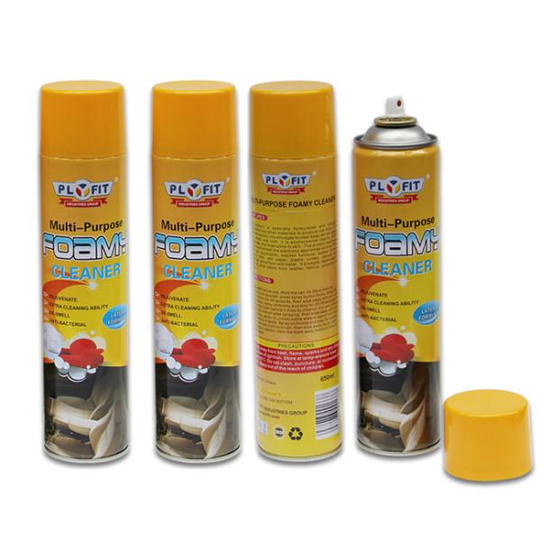 Productos de detalle interiores del coche de Plyfit, espray multi del limpiador de la espuma del limón del perfume del propósito 650ML no abrasivo