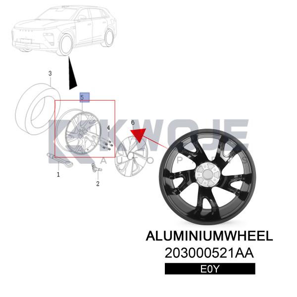 OEM 203000521AA Wheels Aluminum Alloy Rims 20-inch Wheels For EXEED ET