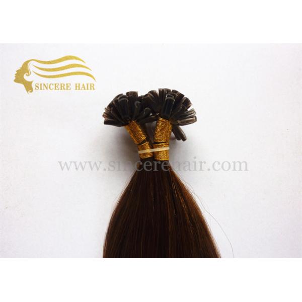 20" Italian Keratin Fusion U Shape Hair Extensions for sale - 1.0 G STW Brown Pre Bonded U Tip Hair Extensions For Sale 20
