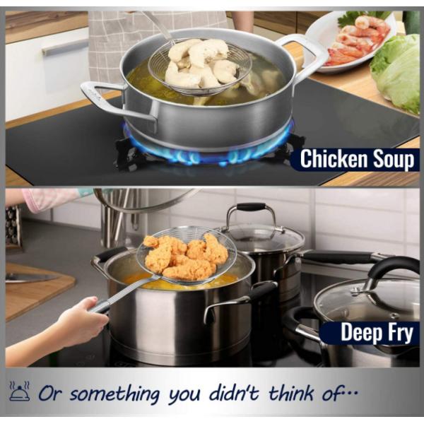 Варить жарящ ковш шумовки стрейнера паука посуды нержавеющей стали