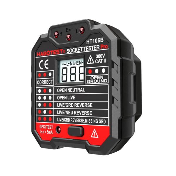 HABOTEST Wall Socket Tester 90~230V Voltage Measurement LED Indication With RCD Test