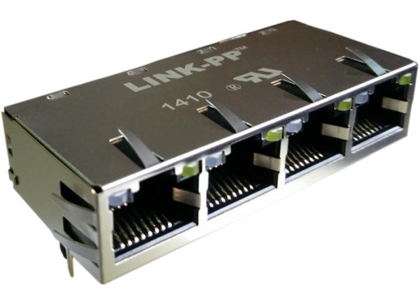 Multi RJ45 1000Base-T RJMG214021610NR Gigabit, 4 Ports, Led1 Gr Led2 Bi Gr/ Or