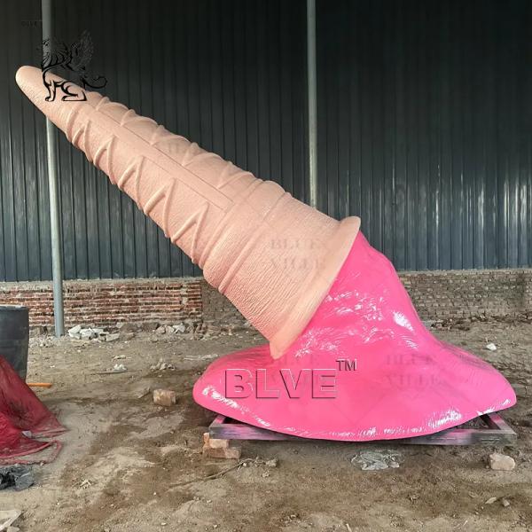 Cast Aluminum Ice Cream Sculpture Light Metal Cookie Sculpture Large Outdoor Modern City Mall Decoration