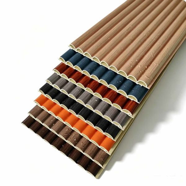 203x15mm Semicircular Arc PVC Fluted Wall Panels Hollow Eco Friendly Interior Cladding Design for Hotel Spaces
