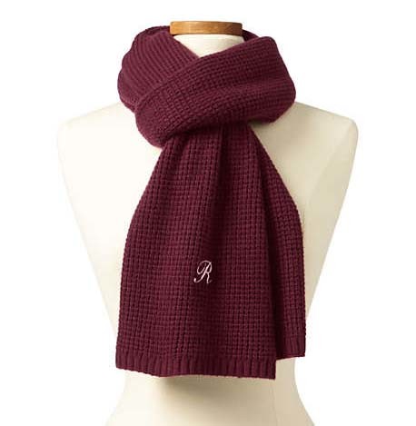 Women ' S 100 % Cashmere Knitted Neck Scarf Soft Waffle Stitch 7GG Gauge