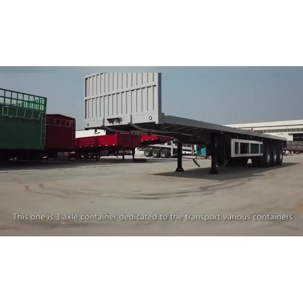 Heavy Duty Extendable 3 axles new lowbed semi trailer howo second hand 20 ft 40 ft truck flatbed semi trailers for container