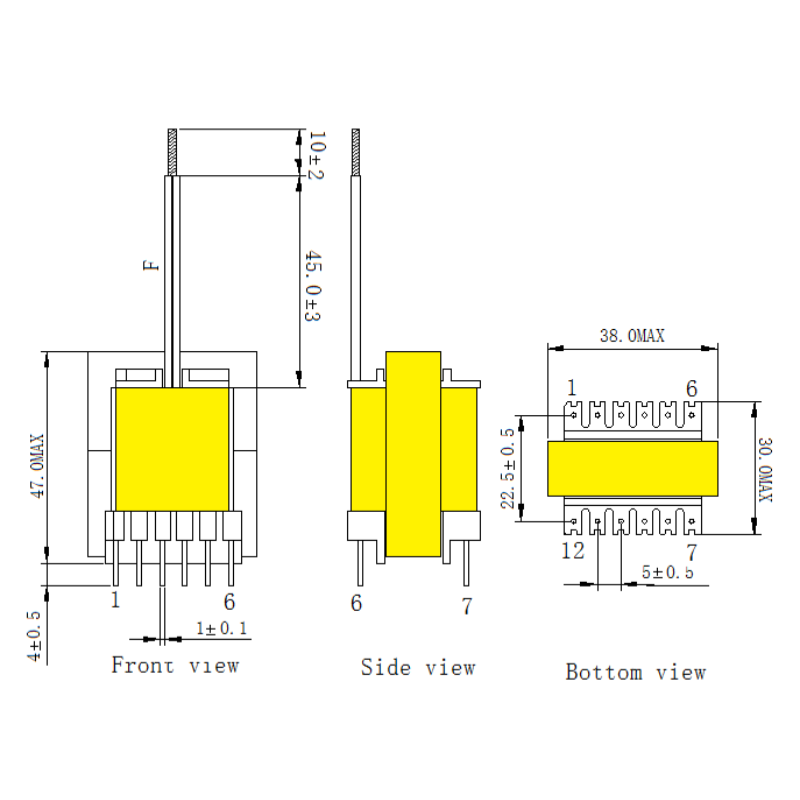 EC35 High Frequency Power Supply Transformer with Ferrite Core for Step-Up Step-Down Conversion and Electrical Isolation