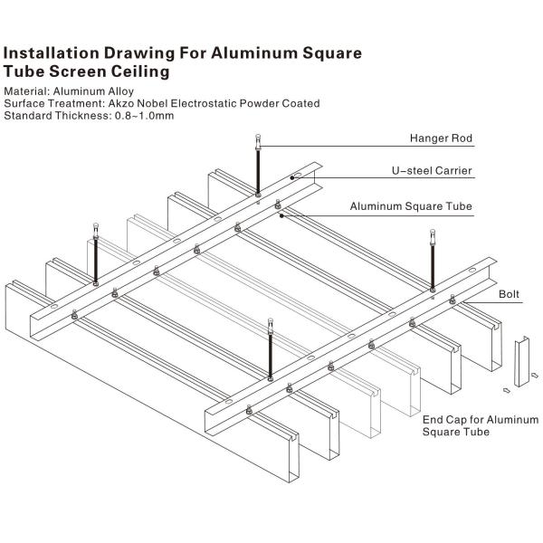 Декоративным квадратным алюминиевым толщина дефлектора подгонянная потолком