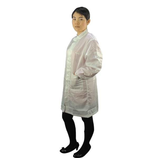 CE SGS 98% Polyester 2% Conductive Carbon Fibre ESD Lab Coat