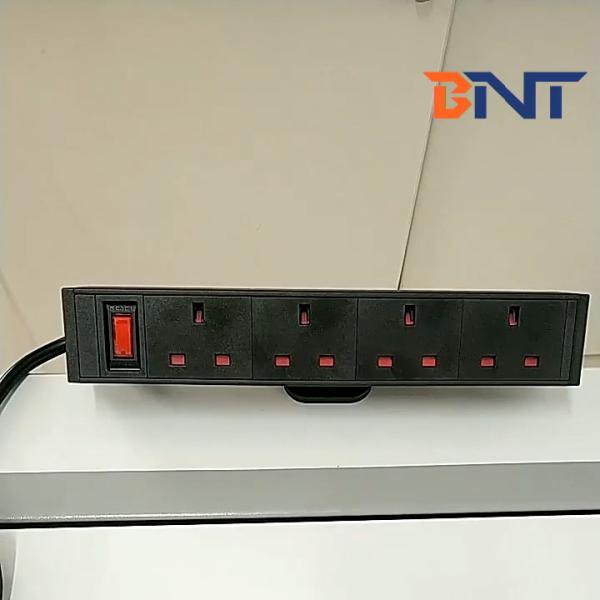 British 4 power office desk clamp power socket strip