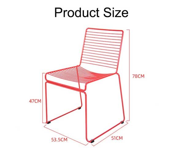 Белый черный провод металла обедая стулья установил ресторана 51x53.5x78cm 4 каф