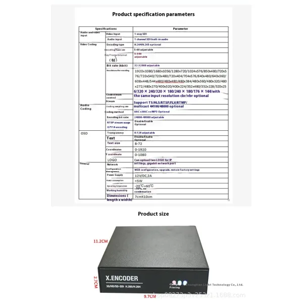 H.265 SDI To IP Video Streaming Encoder Industrial Grade For Security Monitoring