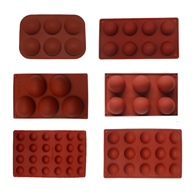 Factory Wholesale 6-Hole Large Semi-Circular Silicone Mold, Spherical Soap Mold,