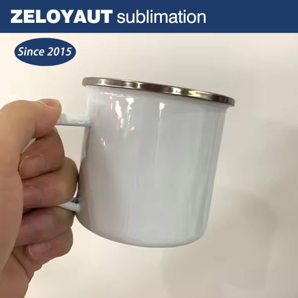 Factory Direct White Stainless Steel Enamel Cup for Sublimation Personalized Design for Promotional & Business Gifts