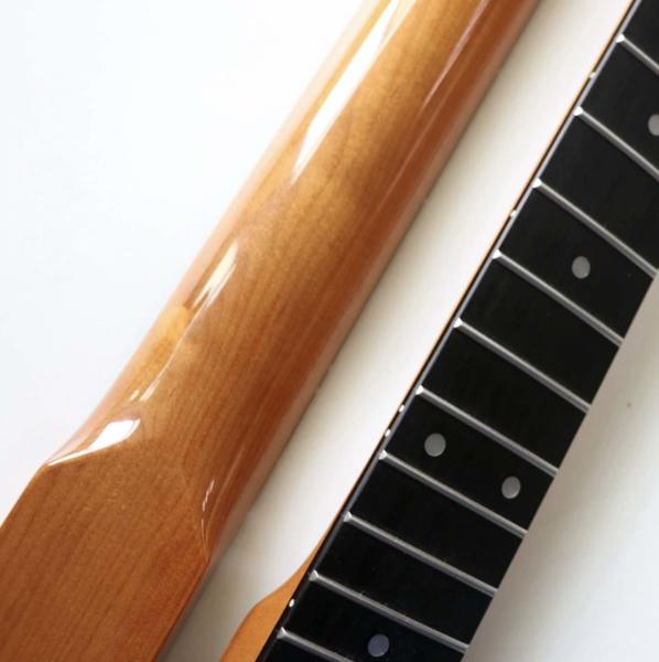 Custom Grand 22 Fret Roasted Maple Electric Guitar Neck for Handmade Tele Guitar Kits Gloss Finished with Bone Nut