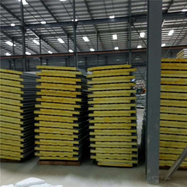 corrugated ivory white color steel sheet glass wool sandwich panel 5950 x 960 x 50mm