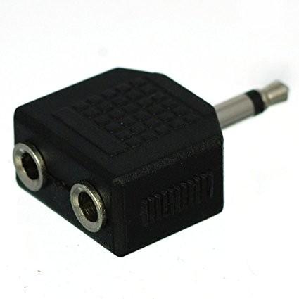 Audio Cable Connectors , 3.5mm Mono Male to Dual Port 3.5mm Mono 2 Female Splitter Adapter
